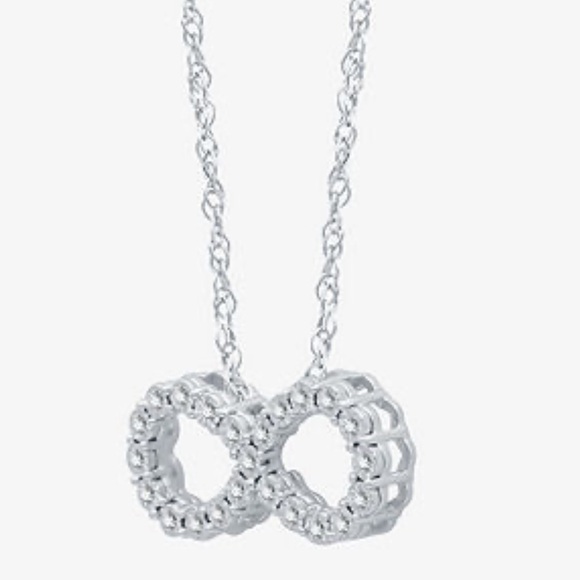 YES PLEASE! 1/10 CT. T.W. Diamond Sterling Silver Infinity Pendant Necklace - Picture 2 of 2
